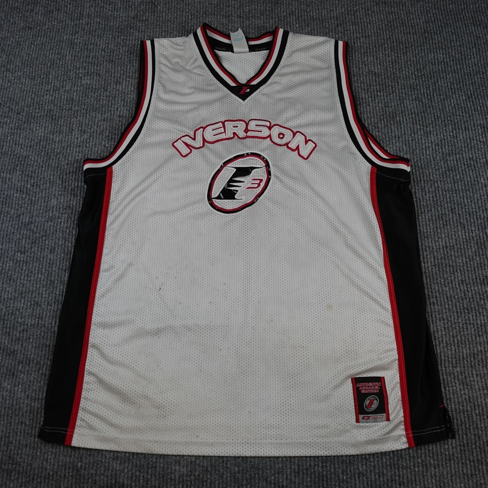 Vintage Allen Iverson Jersey Mens XL White NBA Reebok Limited Edition I3